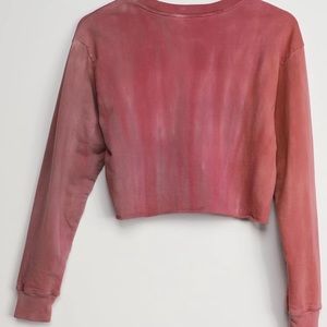 Washed Mauve Tie-dye cropped pullover sweatshirt